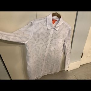Joe Fresh white sheer boxy tunic style button down